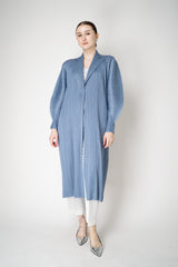 Pleats Please Issey Miyake Monthly Colors: December Maxi Cardigan in Icy Blue Vancouver. Shop Online or in Store.