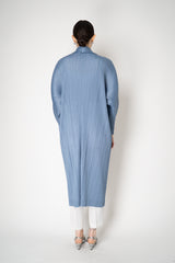Pleats Please Issey Miyake Monthly Colors: December Maxi Cardigan in Icy Blue Vancouver. Shop Online or in Store.