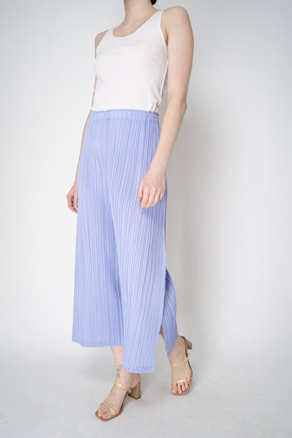 Pleats Please Issey Miyake Monthly Colors: February Wide Leg Pants in Lavender Vancouver. Shop Online or in Store.