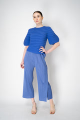 Pleats Please Issey Miyake Monthly Colors: February Wide Leg Pants in Periwinkle Vancouver. Shop Online or in Store.