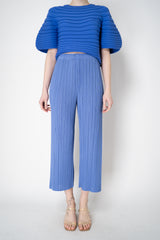 Pleats Please Issey Miyake Monthly Colors: February Wide Leg Pants in Periwinkle Vancouver. Shop Online or in Store.
