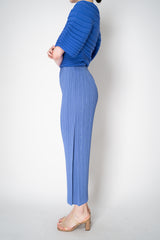 Pleats Please Issey Miyake Monthly Colors: February Wide Leg Pants in Periwinkle Vancouver. Shop Online or in Store.