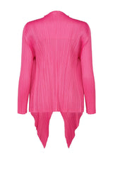 Pleats Please Issey Miyake Monthly Colors: January Drapey Lapel Cardigan in Fuchsia Vancouver. Shop Online or in Store.