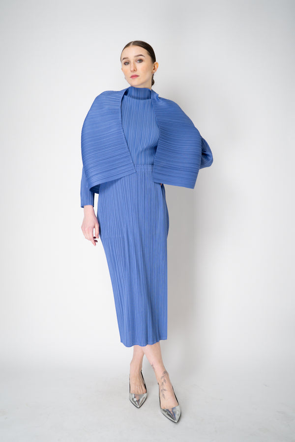 Pleats Please Issey Miyake Monthly Colors: March Ankle Length Skirt in Periwinkle Vancouver. Shop Online or in Store.