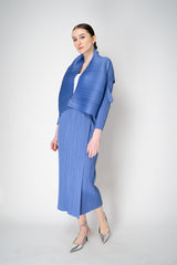 Pleats Please Issey Miyake Monthly Colors: March Ankle Length Skirt in Periwinkle Vancouver. Shop Online or in Store.