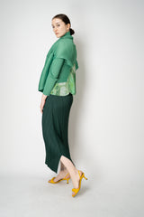 Pleats Please Issey Miyake Monthly Colors: March Cardigan in Grass Green Vancouver. Shop Online or in Store.