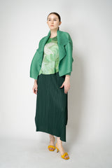 Pleats Please Issey Miyake Monthly Colors: March Cardigan in Grass Green Vancouver. Shop Online or in Store.