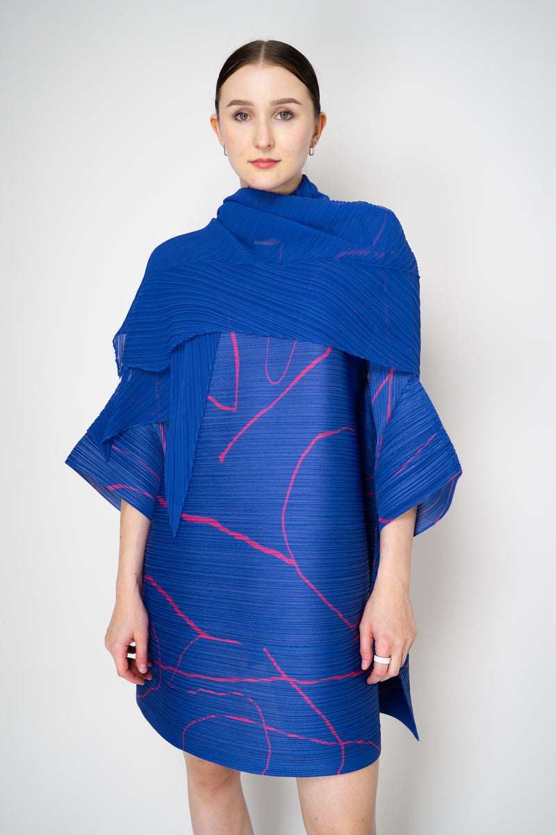 Pleats Please Issey Miyake Monthly Shawl Scarf September in Indigo Blue Vancouver. Shop Online or in Store.