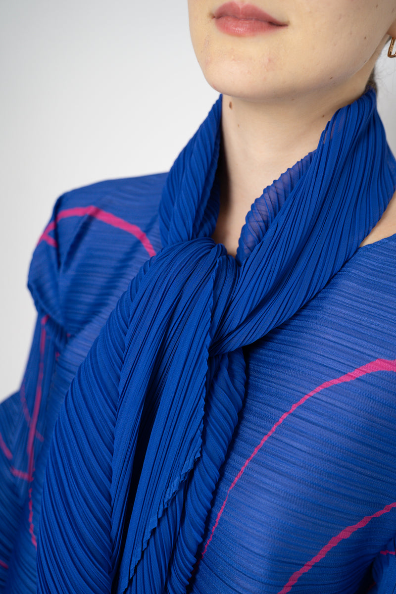 Pleats Please Issey Miyake Monthly Shawl Scarf September in Indigo Blue Vancouver. Shop Online or in Store.