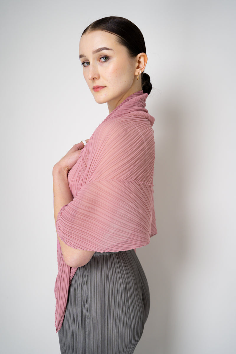 Pleats Please Issey Miyake Monthly Shawl Scarf September in Rosewood Pink Vancouver. Shop Online or in Store.