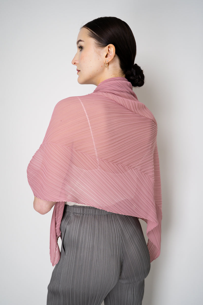 Pleats Please Issey Miyake Monthly Shawl Scarf September in Rosewood Pink Vancouver. Shop Online or in Store.