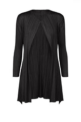 Pleats Please Issey Miyake "Olé!" Open Front Cardigan in Black Vancouver. Shop Online or in Store.