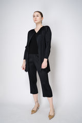 Pleats Please Issey Miyake "Olé!" Open Front Cardigan in Black Vancouver. Shop Online or in Store.