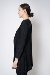Pleats Please Issey Miyake "Olé!" Open Front Cardigan in Black Vancouver. Shop Online or in Store.