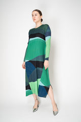 Pleats Please Issey Miyake Orbit Dress in Greens Vancouver. Shop Online or in Store.