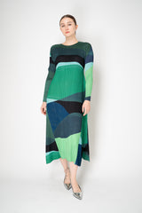 Pleats Please Issey Miyake Orbit Dress in Greens Vancouver. Shop Online or in Store.