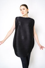 Pleats Please Issey Miyake Orbit Sleeveless Tunic in Black Vancouver. Shop Online or in Store. 
