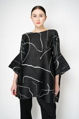 Pleats Please Issey Miyake Pause Contrasting Silhouettes Bounce Tunic Dress in Black and White Vancouver. Shop Online or in Store.