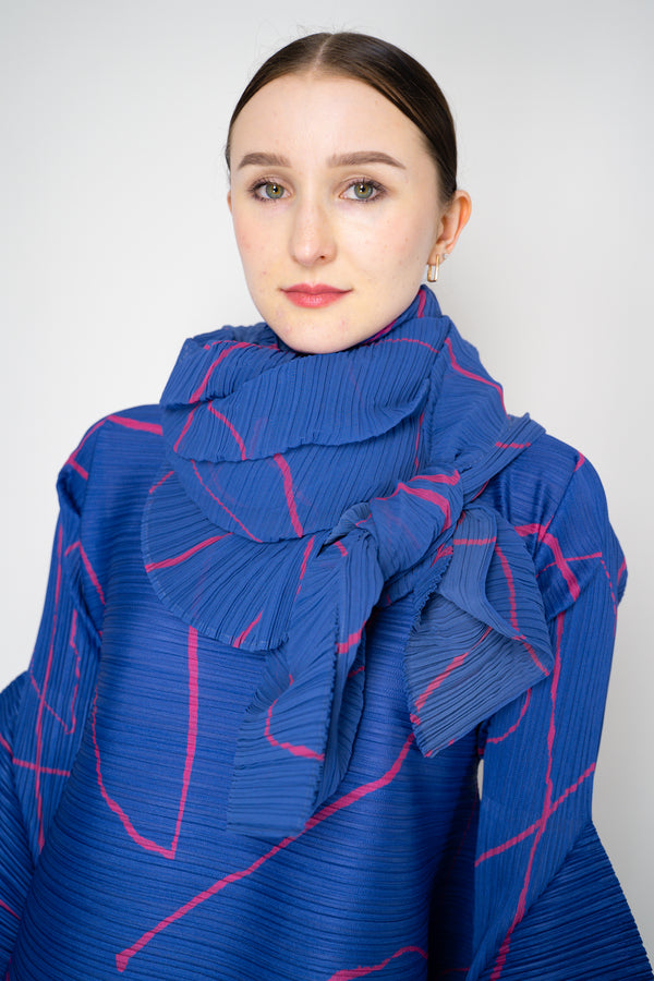 Pleats Please Issey Miyake Pause Contrasting Silhouettes Madame-T in Indigo and Pink Vancouver. Shop Online or in Store.