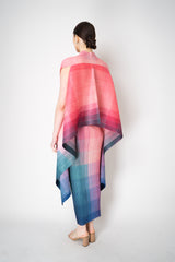 Pleats Please Issey Miyake "Photon" Cardigan Vest in Pink Multicolour Print Vancouver. Shop Online or in Store.