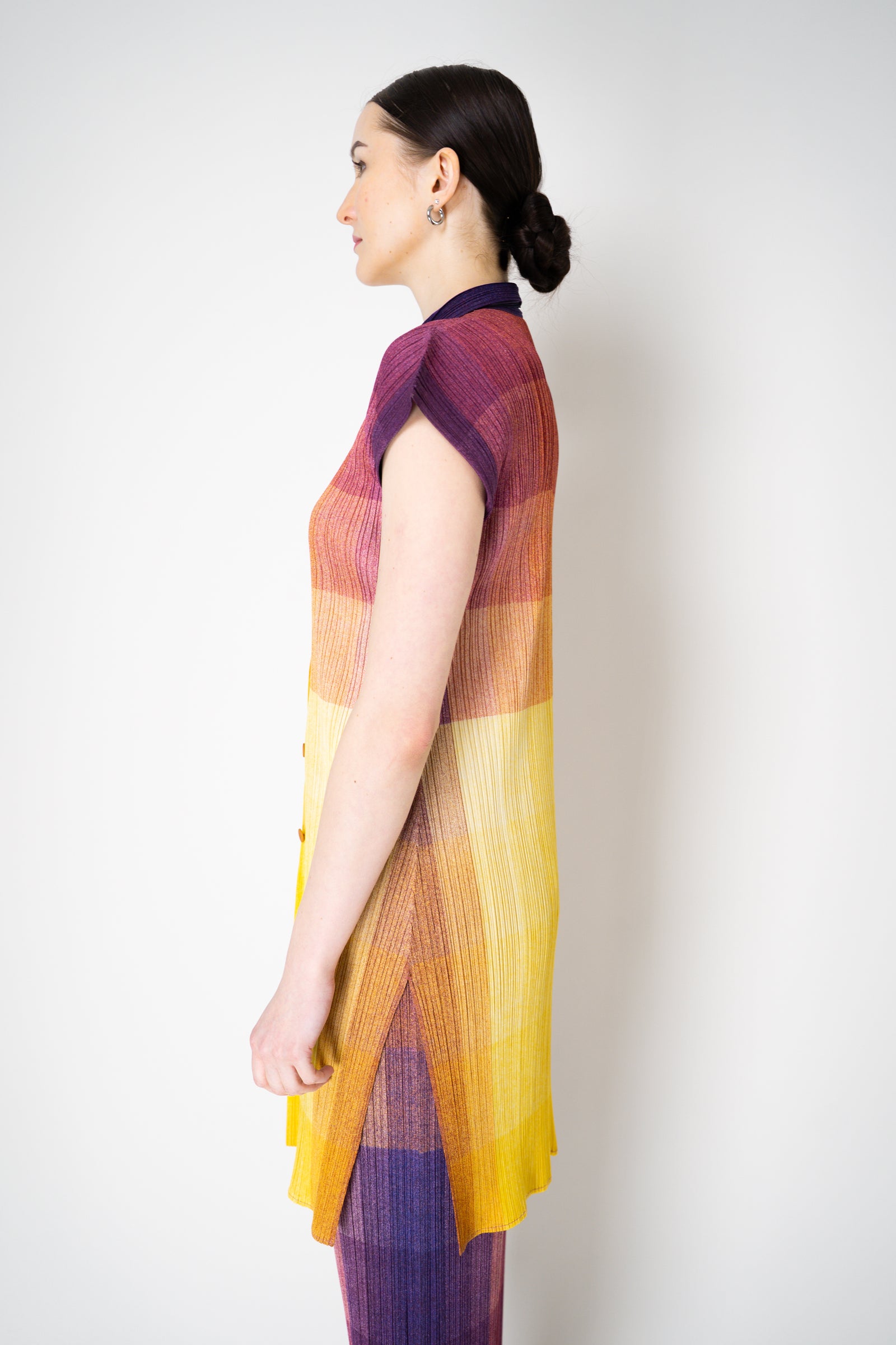 PLEATS PLEASE!　イエローゴールド ポンチョ　イッセイミヤケ Pleats Please Issey Miyake 