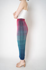 Pleats Please Issey Miyake "Photon" Maxi Skirt in Pink Multicolour Print Vancouver. Shop Online or in Store.