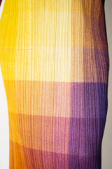 Pleats Please Issey Miyake "Photon" Maxi Skirt in Yellow Multicolour Print Vancouver. Shop Online or in Store.