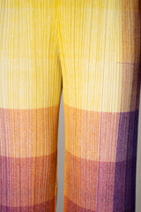 Pleats Please Issey Miyake "Photon" Straight Leg Pants in Yellow  Multicolour Print Vancouver. Shop Online or in Store.