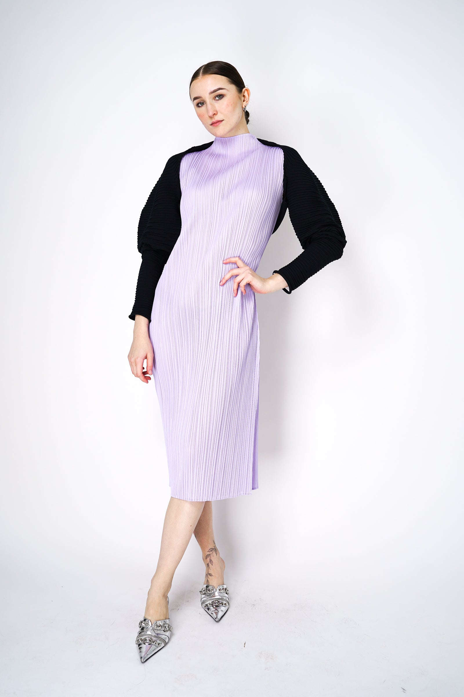 売れ筋新商品 Please Pleats Issey Black in Shrug Bolero Knit Powan Miyake トップス