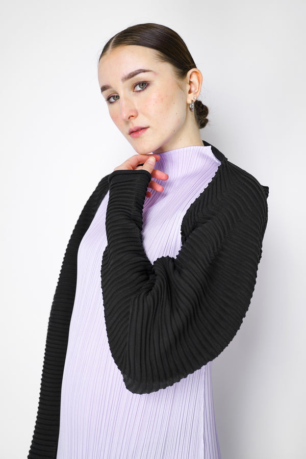 Pleats Please Issey Miyake Powan Knit Bolero Shrug in Black Vancouver. Shop Online or in Store.
