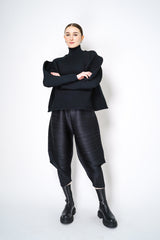 Pleats Please Issey Miyake Powan Knit Puffy Sleeves in Black Vancouver. Shop Online or in Store.