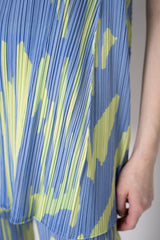 Pleats Please Issey Miyake Refraction Tunic in Lavender and Green Print Vancouver. Shop Online or in Store.