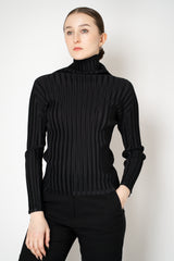 Pleats Please Issey Miyake Rib Pleats Basics Turtleneck in Black Vancouver. Shop Online or in Store.