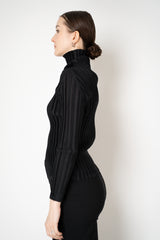 Pleats Please Issey Miyake Rib Pleats Basics Turtleneck in Black Vancouver. Shop Online or in Store.