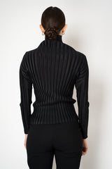 Pleats Please Issey Miyake Rib Pleats Basics Turtleneck in Black Vancouver. Shop Online or in Store.