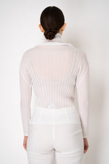 Pleats Please Issey Miyake Rib Pleats Basics Turtleneck in White Vancouver. Shop Online or in Store.