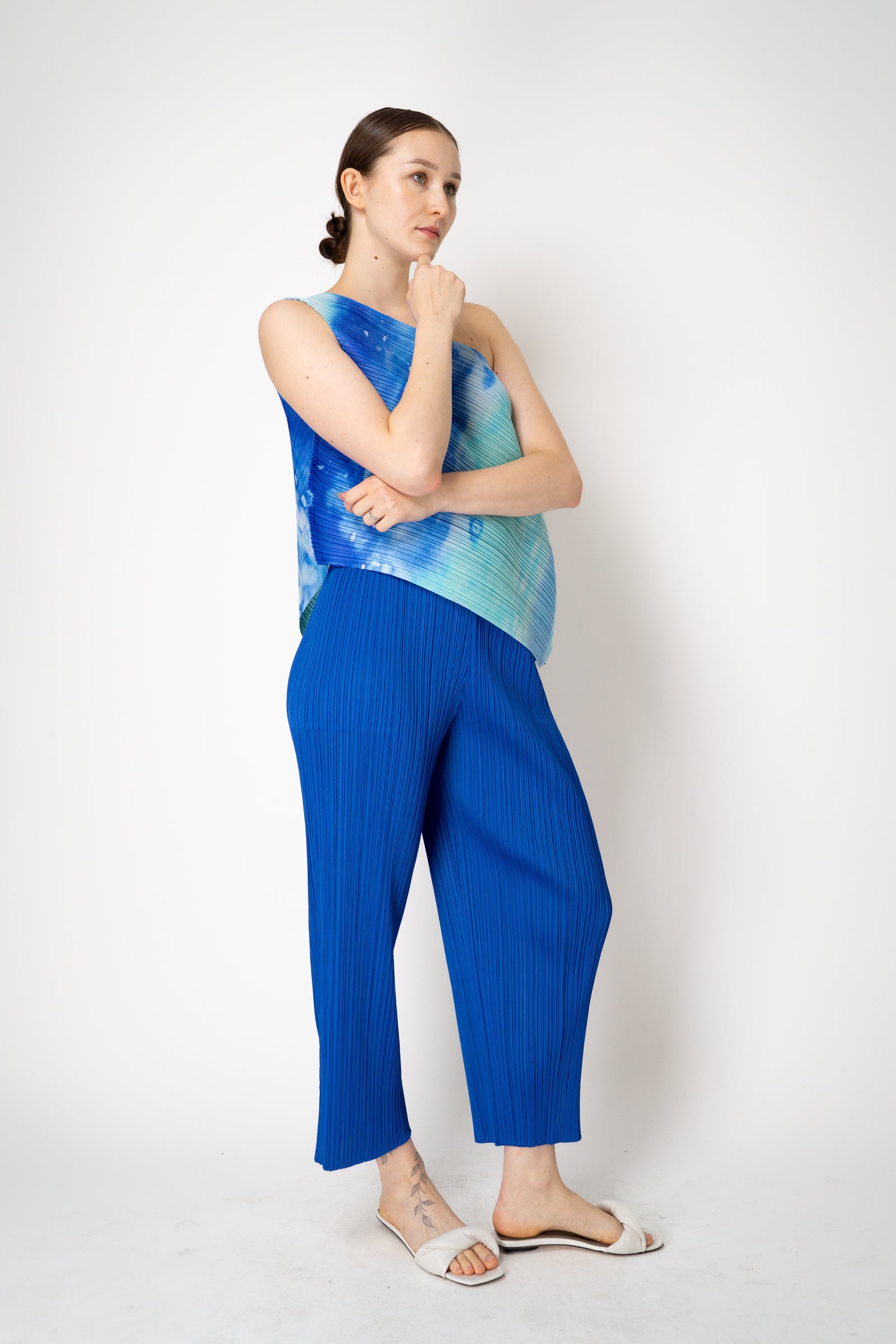 Pleats Please Issey Miyake Sea Bubble One Shoulder Asymmetric Top