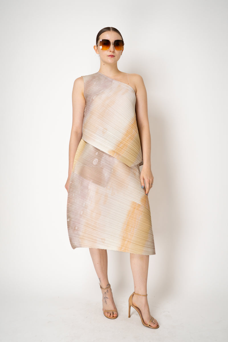 Pleats Please Issey Miyake Sea Bubble One Shoulder Asymmetric Top