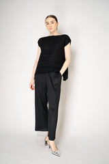Pleats Please Issey Miyake Sheer Bounce Knit  Sleeveless Top in Black Vancouver. Shop Online or in Store.