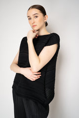 Pleats Please Issey Miyake Sheer Bounce Knit  Sleeveless Top in Black Vancouver. Shop Online or in Store.