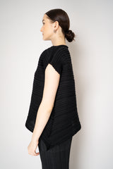 Pleats Please Issey Miyake Sheer Bounce Knit  Sleeveless Top in Black Vancouver. Shop Online or in Store.