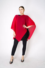 Pleats Please Issey Miyake Small Colourful Madame-T Shawl in Bright Pink Vancouver. Shop Online or in Store. 
