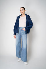 Pleats Please Issey Miyake Smooth Coat in Navy Vancouver. Shop Online or in Store.