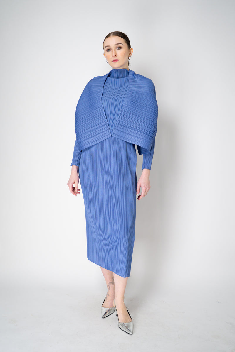Pleats Please Issey Miyake Soft Pleats Turtleneck T-Shirt in Periwinkle Vancouver. Shop Online or in Store.