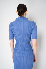 Pleats Please Issey Miyake Soft Pleats Turtleneck T-Shirt in Periwinkle Vancouver. Shop Online or in Store.