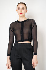Pleats Please Issey Miyake Tatami April Cardigan in Black Vancouver. Shop Online or in Store.