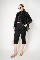 Pleats Please Issey Miyake Tatami April Cardigan in Black Vancouver. Shop Online or in Store.