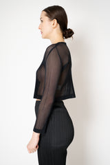 Pleats Please Issey Miyake Tatami April Cardigan in Black Vancouver. Shop Online or in Store.