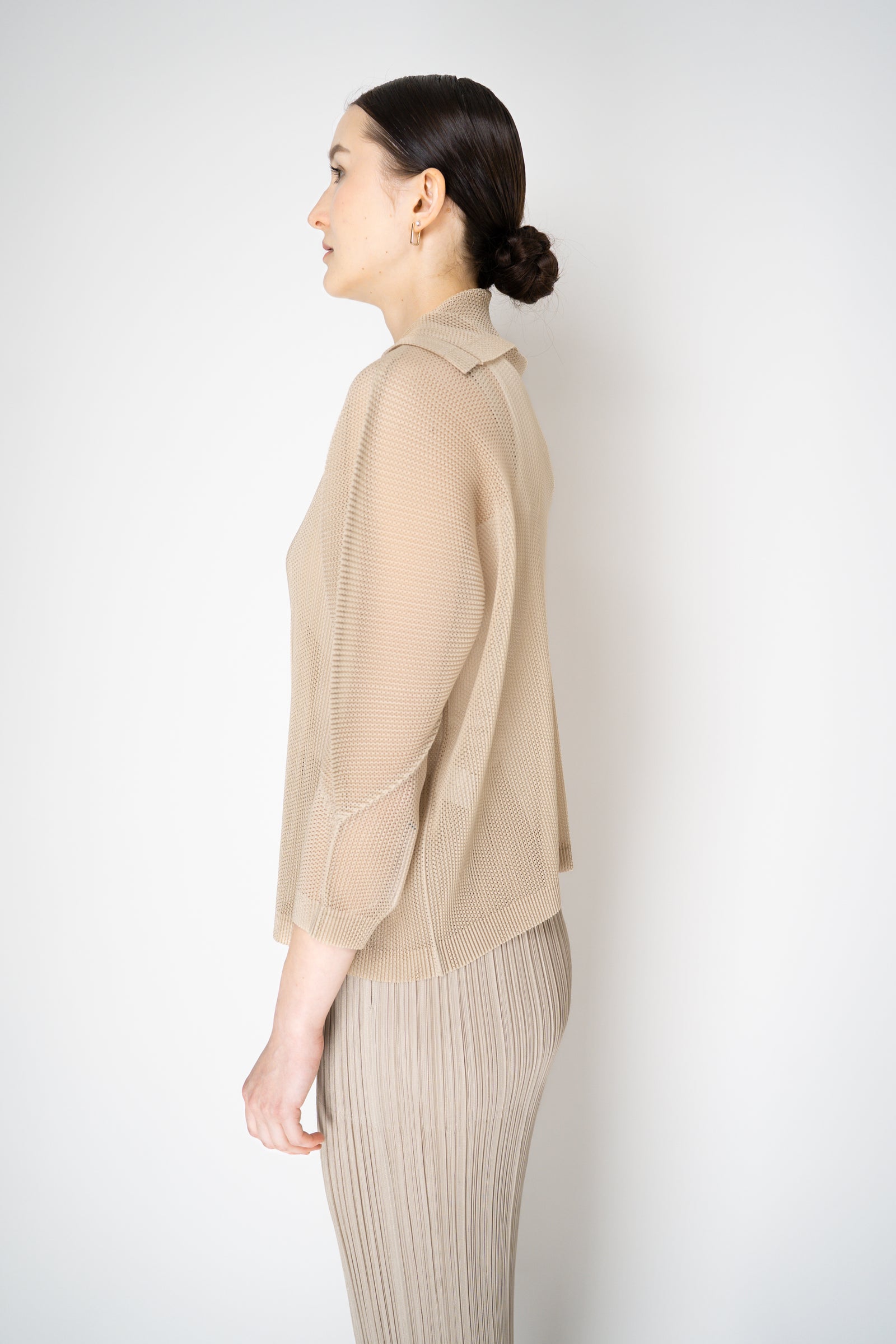 Pleats Please Issey Miyake Tatami July High Neck Mesh