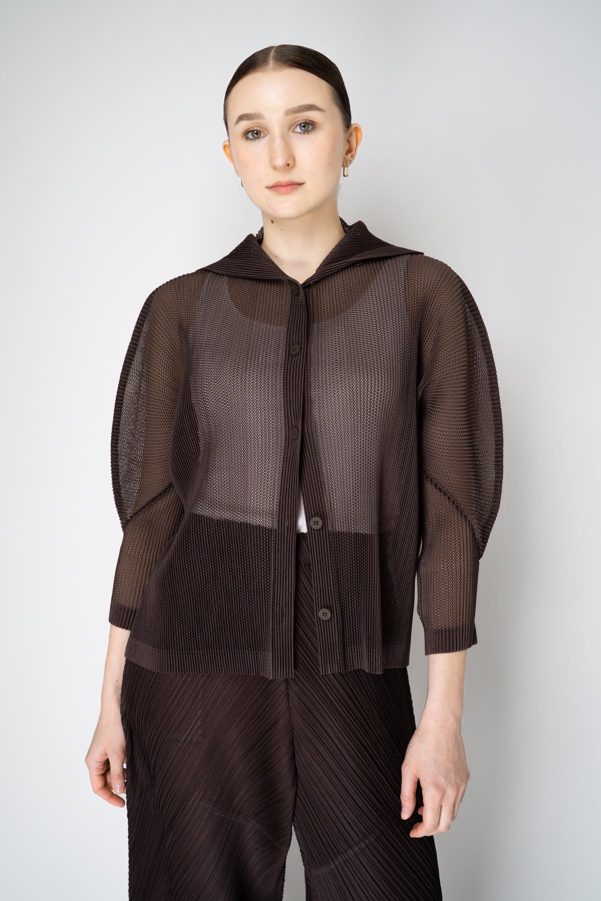 トップス PLEATS PLEASE TATAMI JULY DARK BROWN TATAMI JULY – ISSEY MIYAKE EU
